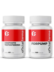 Composto Testosterona Endógena 60 Doses + Forpump Vasodilatador 160 Cápsulas